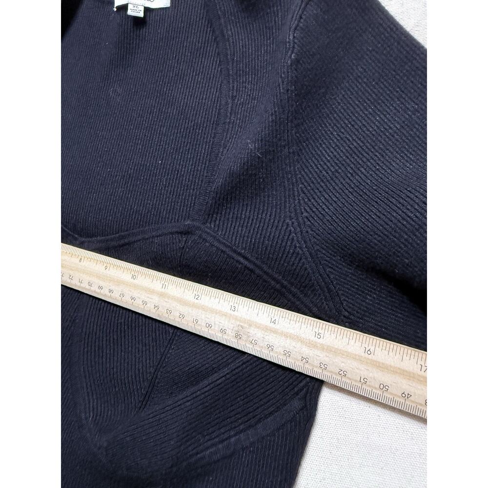 Madewell Black Rib-Knit Viscose Blend Square Neck Pullover Sweater XL (F18) - Picture 3 of 10
